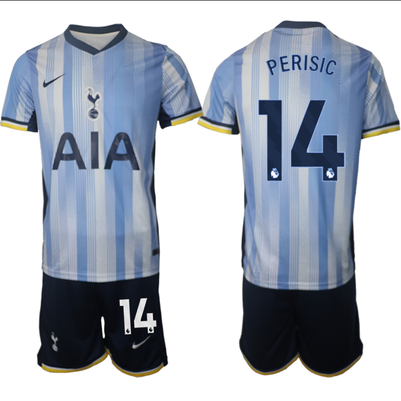 Men 2024-2025 Club Tottenham away Blue #14 Soccer Jersey